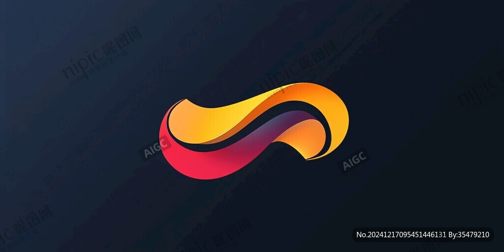 漸變插畫logo