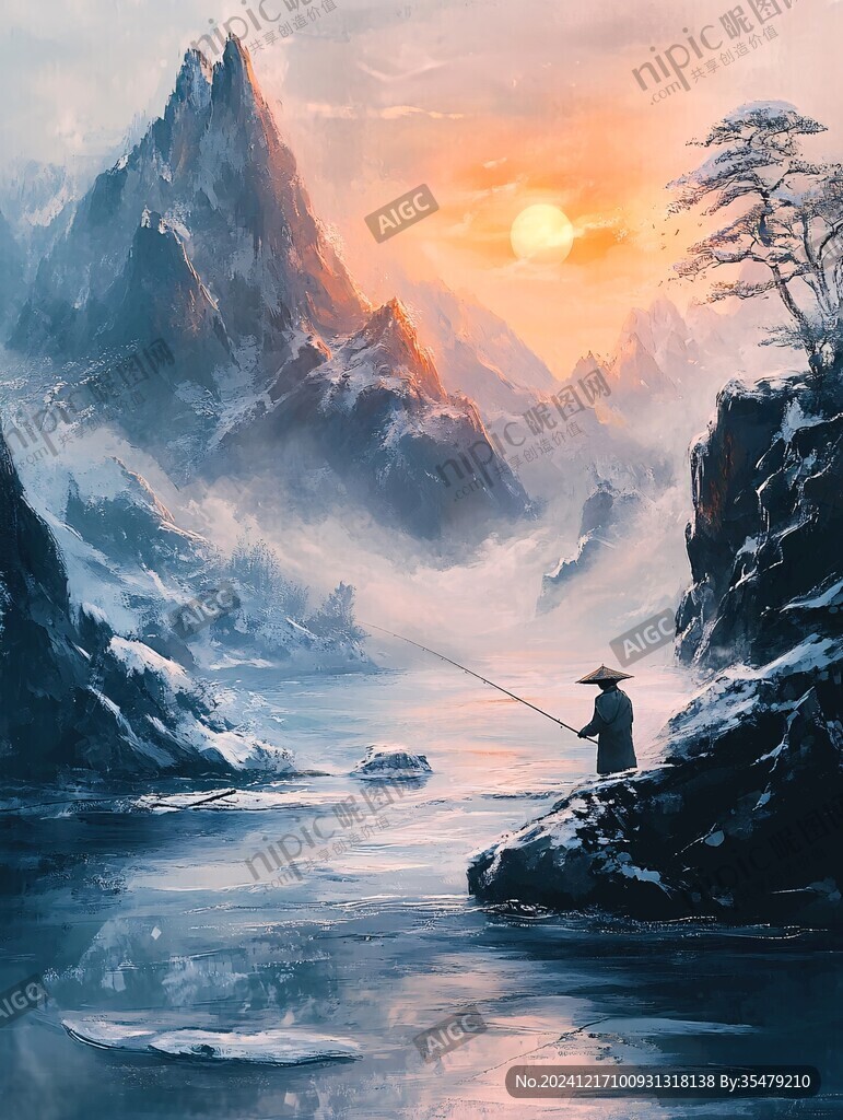 漁翁插畫
