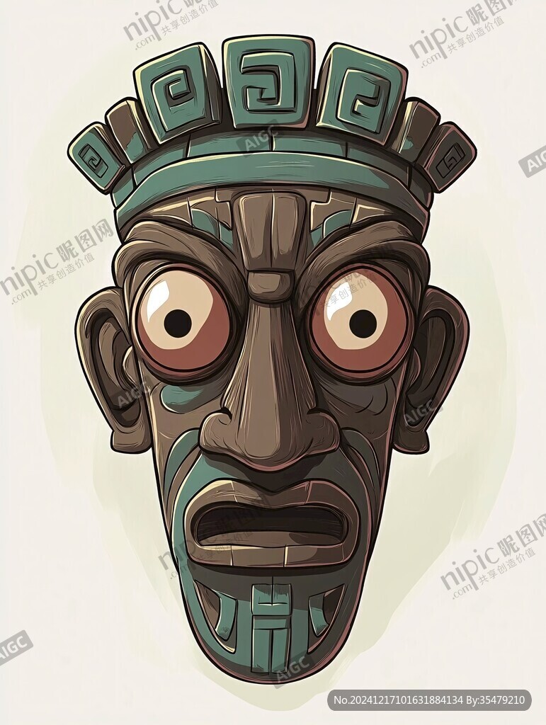 青銅人面插畫