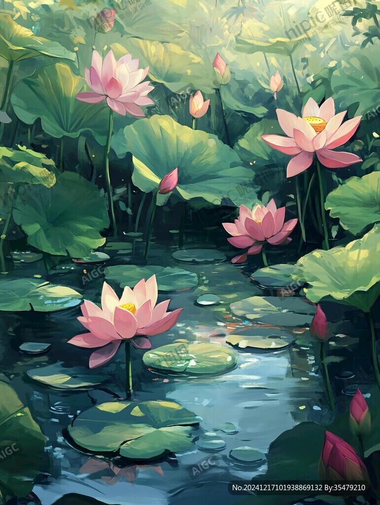 荷花池插畫(huà)