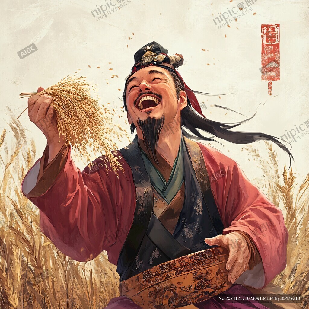 揚谷豐收插畫