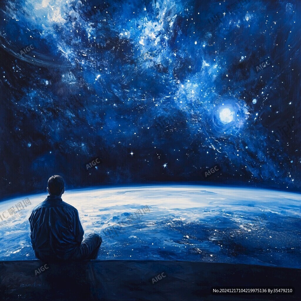 星辰大海男孩背影