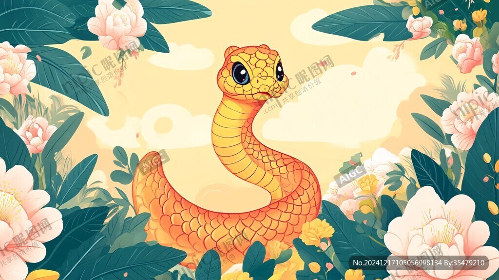 蛇年夏季插畫