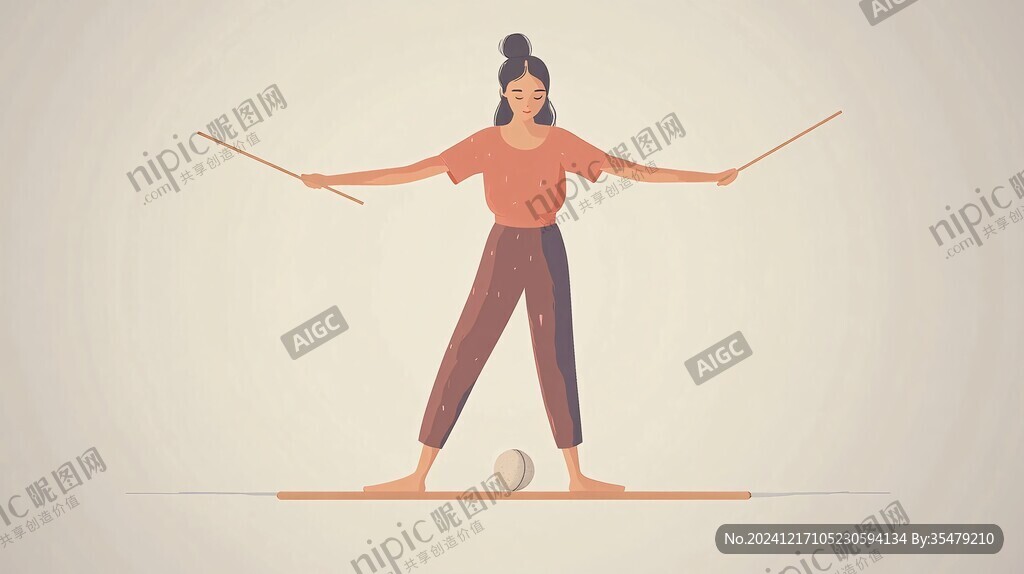 打球扁平插畫