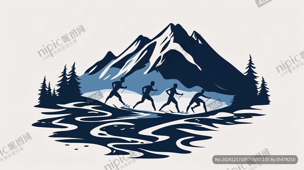 登山運動插畫
