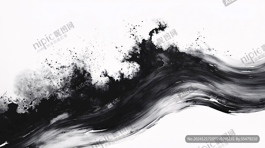 抽象寫意飛白禪意