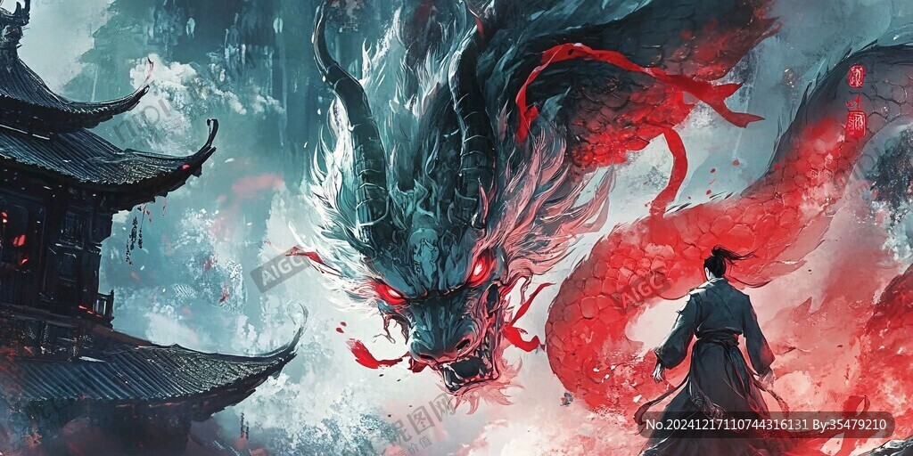 龍年橫版插畫