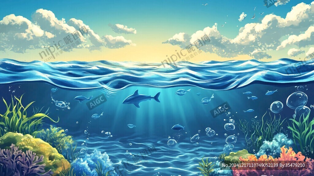 海底場景插畫