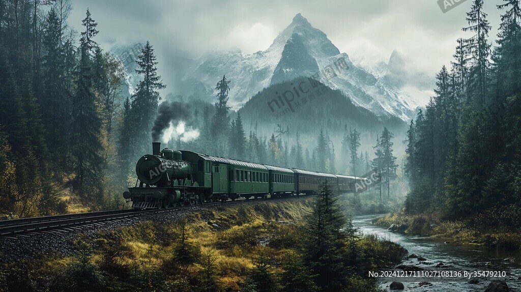 穿梭在山林里的火車