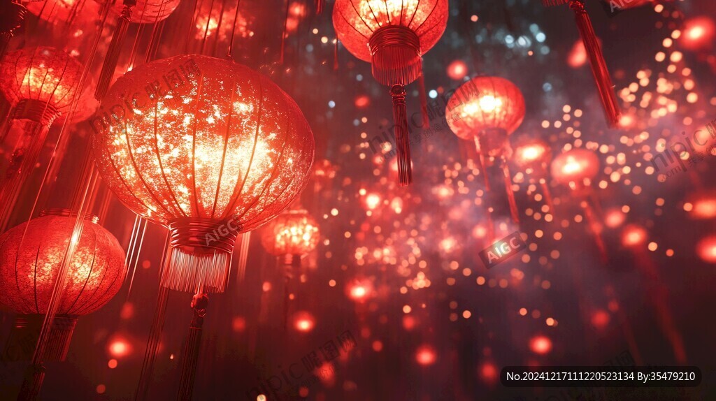 喜慶場景燈籠密布