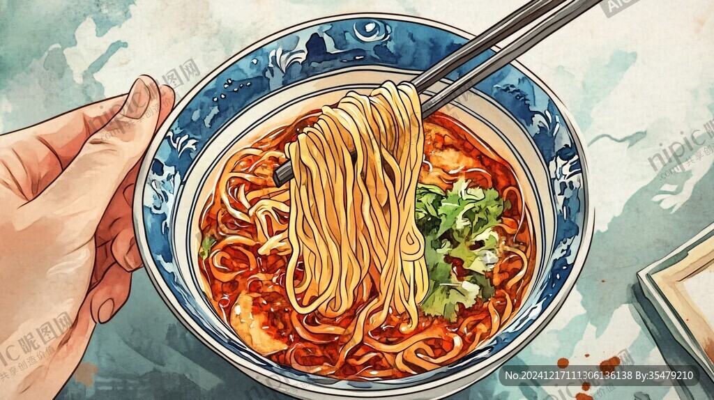 熱干面插畫
