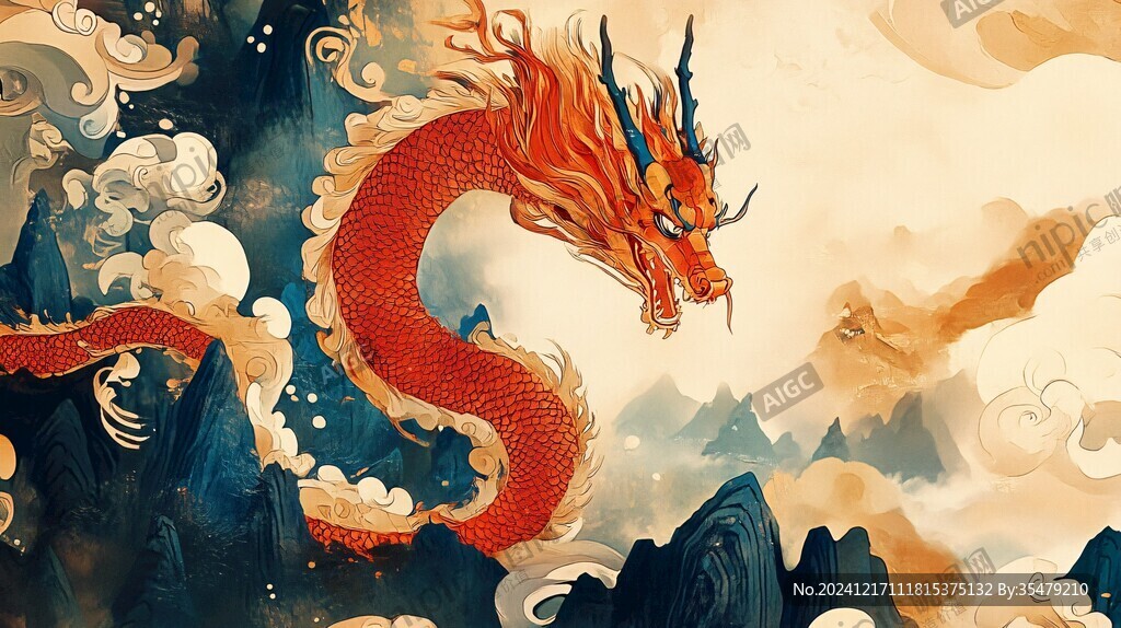 龍年橫版插畫