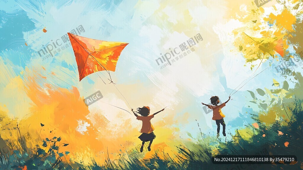 放風(fēng)箏插畫