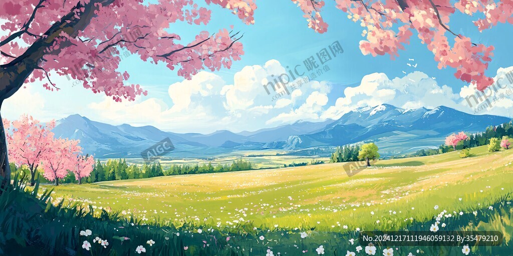 唯美花田場景