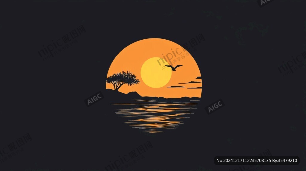 仙鶴海浪旭日東升