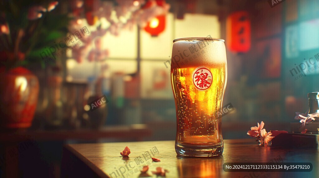 啤酒廣告插畫(huà)