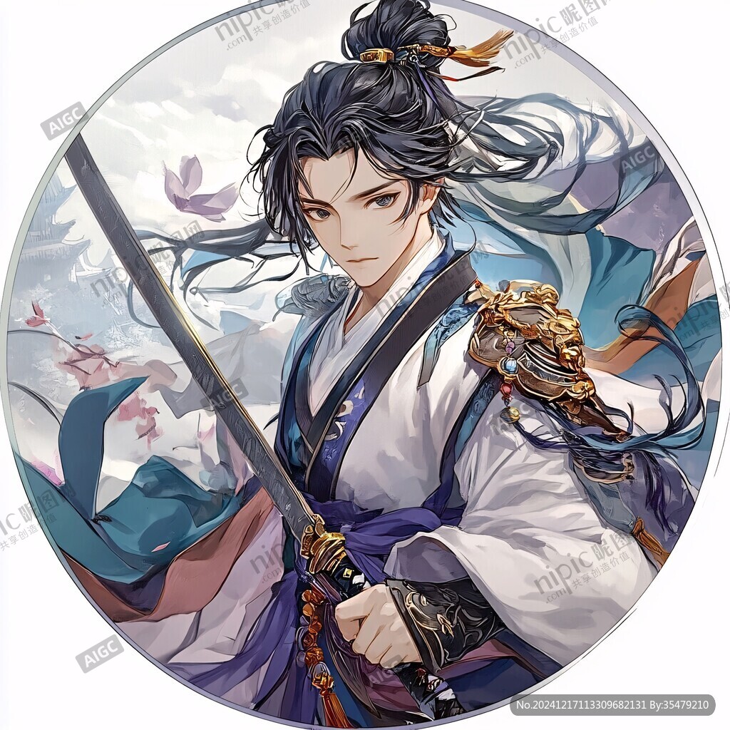 古風立繪美男插畫圖案