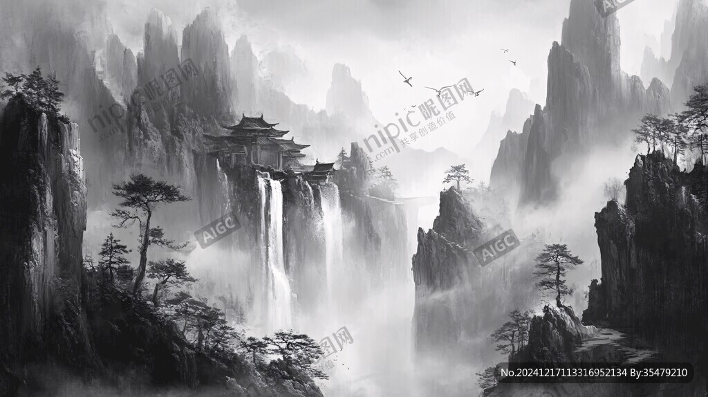 古風山水場景