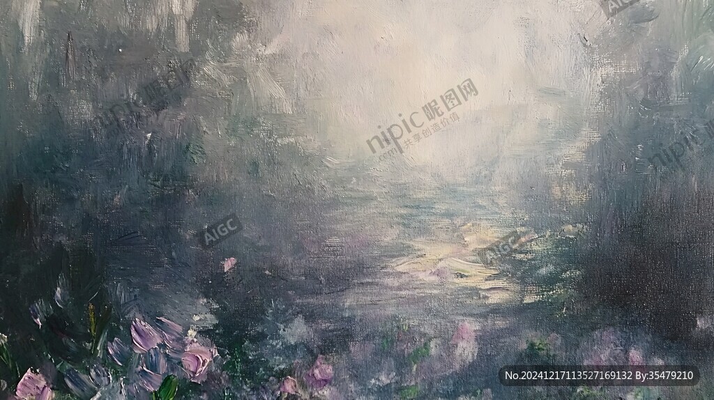 莫奈花園水彩背景