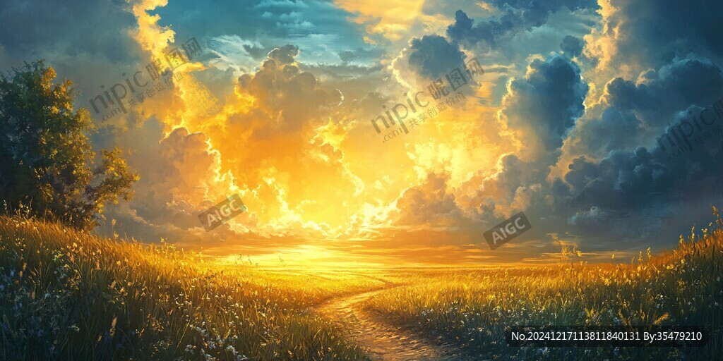 唯美夕陽小路