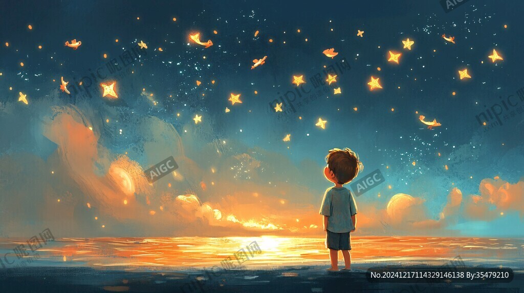 星辰大海男孩背影