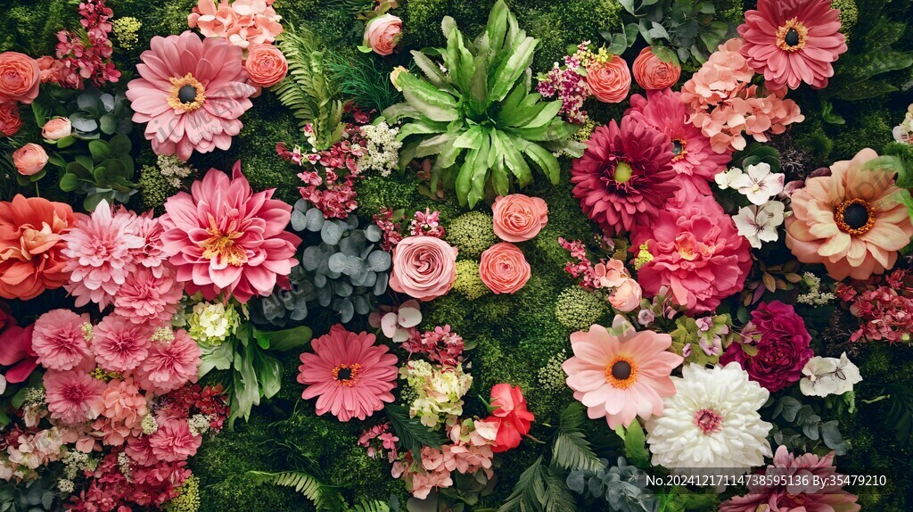 高清立體花卉墻