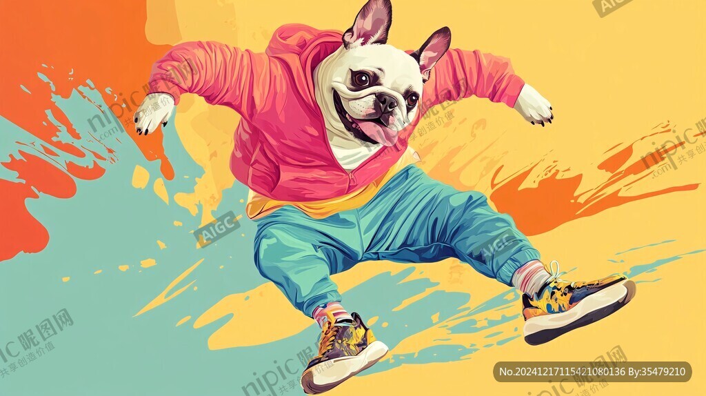 狗狗潮流插畫
