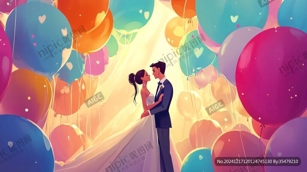 婚慶廣告插畫