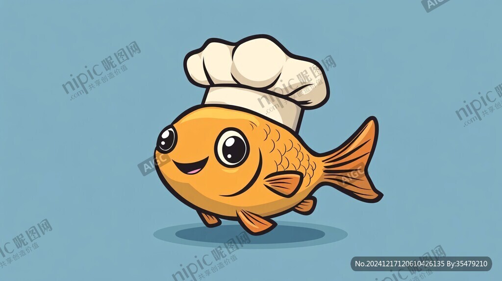 開心小魚廚師形象