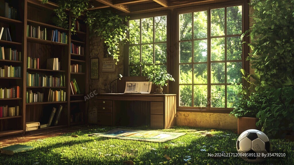 溫馨書房素材