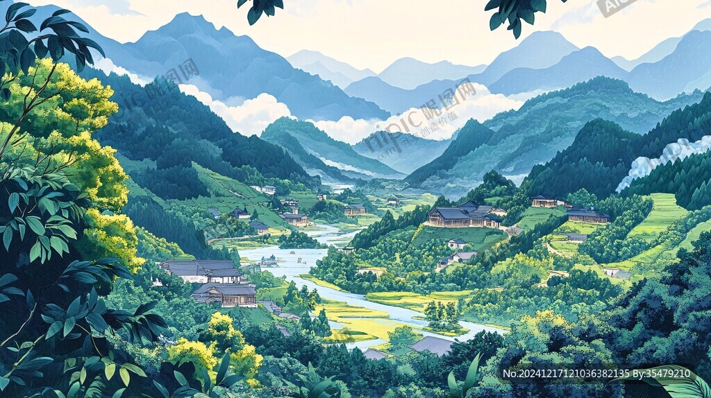 融水縣風(fēng)光插畫(huà)