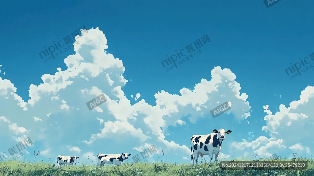 奶牛藍天白云