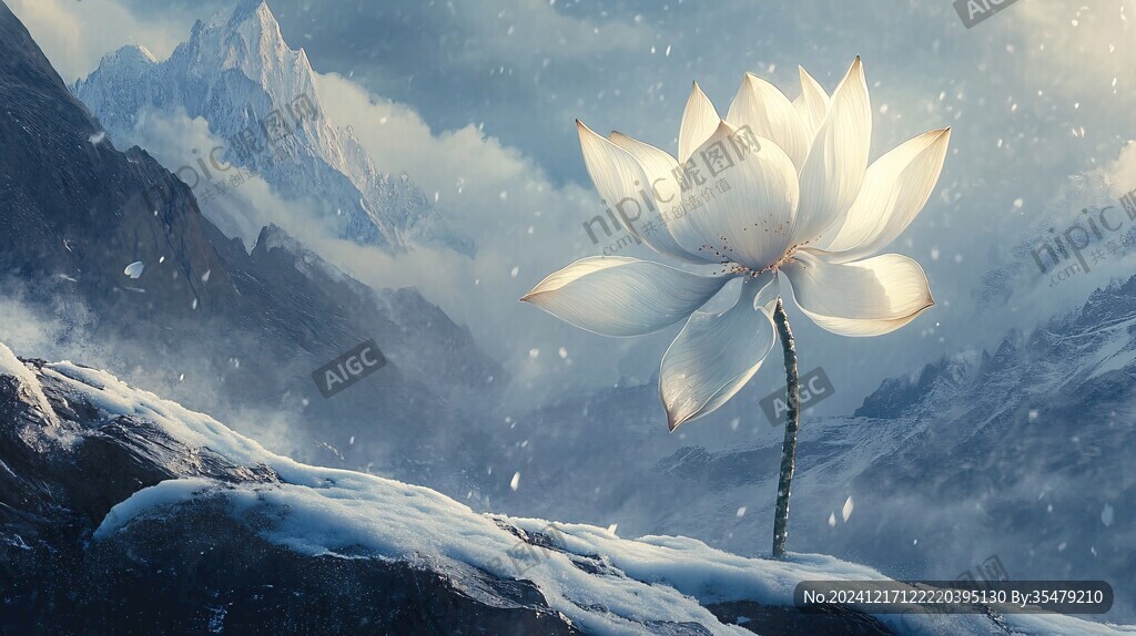 雪蓮花插畫