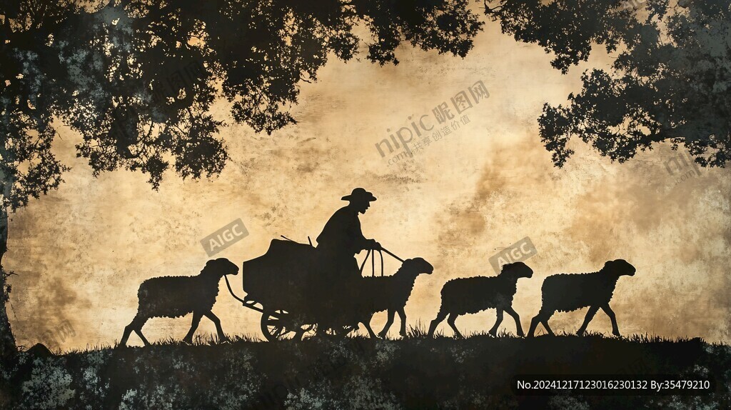 夕陽下的牧羊人
