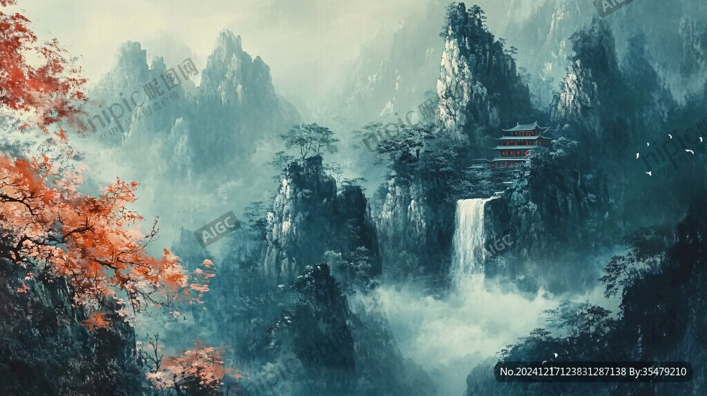 山水畫合成圖