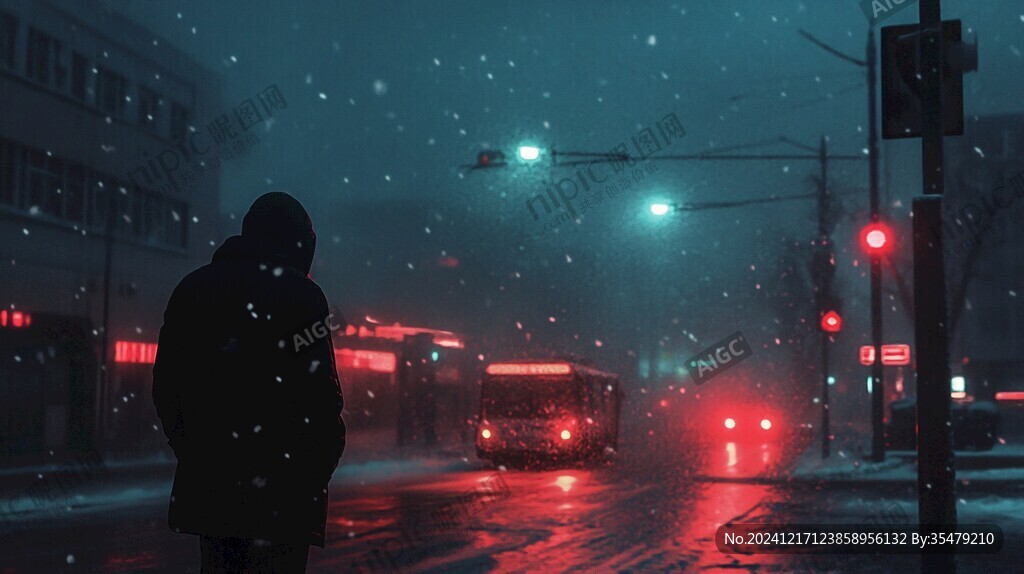 雪夜行人