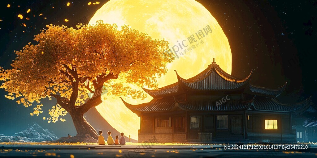 禪境秋夜極品意境插畫