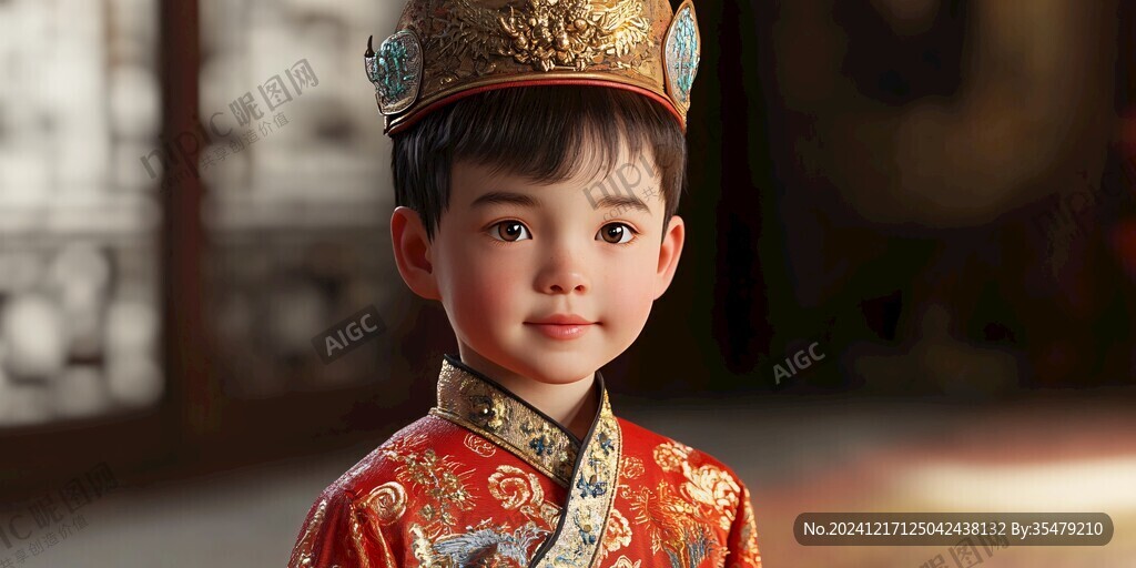 喜慶掌柜小男孩