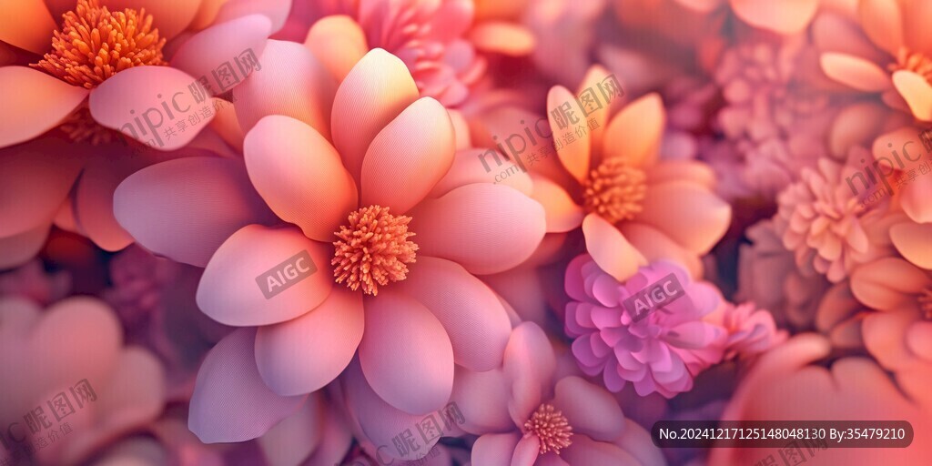 3d立體花壁紙