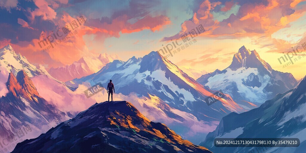插畫圖山插畫