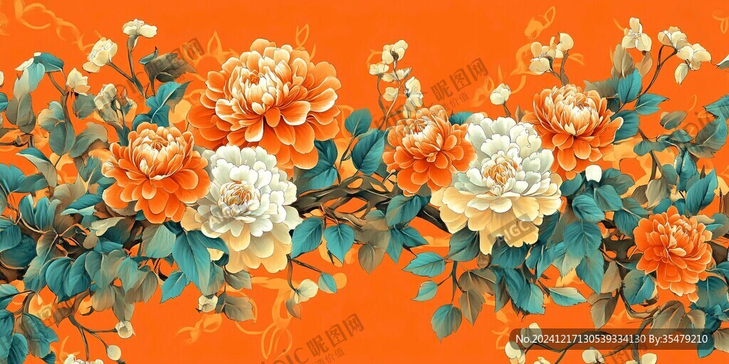 新中式牡丹花