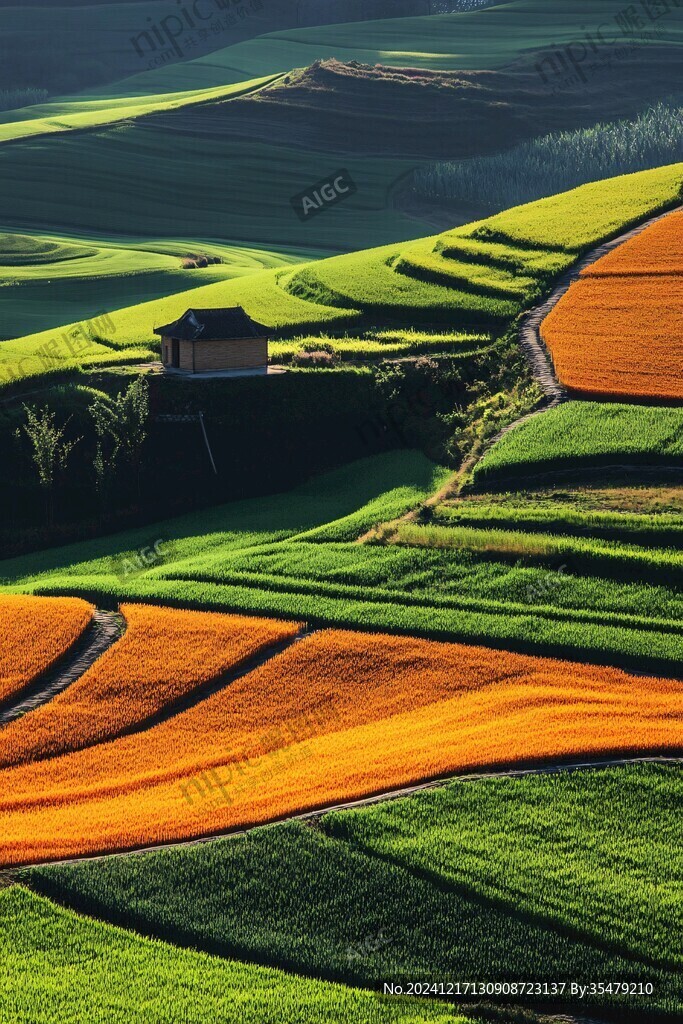 色彩農(nóng)田自然風(fēng)光