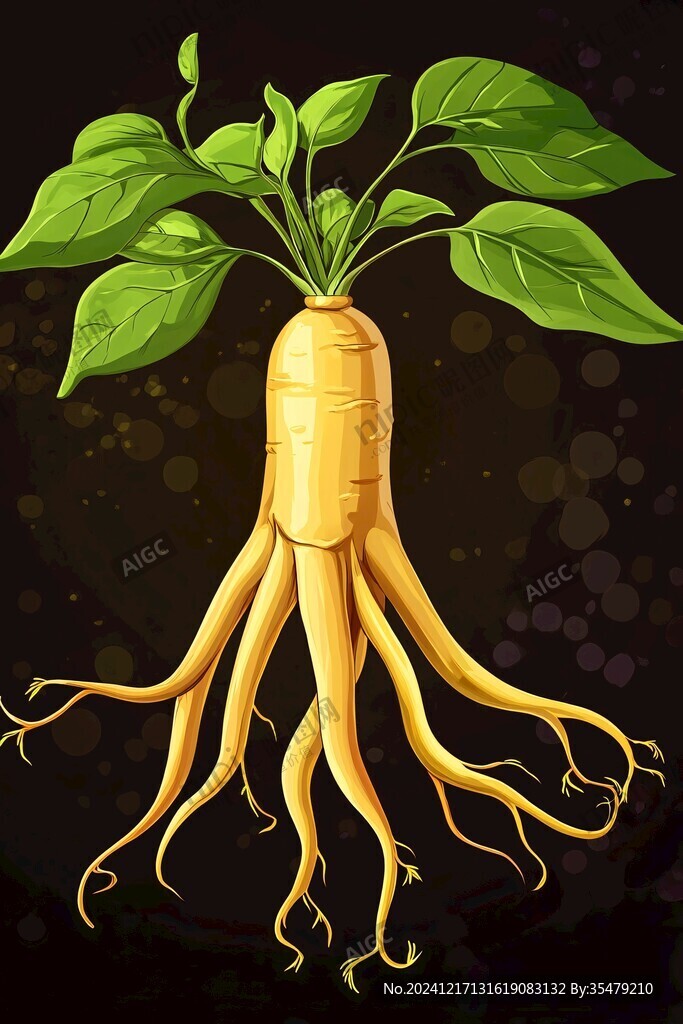 2根人參插畫