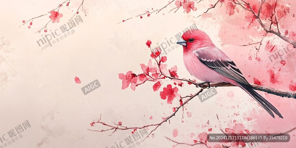 唯美花鳥背景