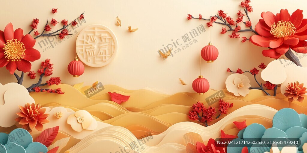 剪紙風(fēng)背景