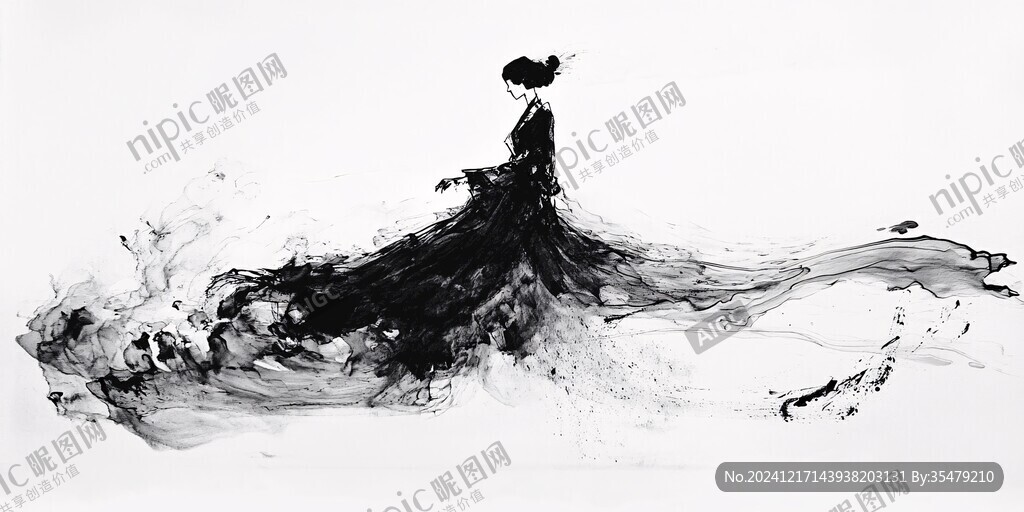 服裝水墨素材