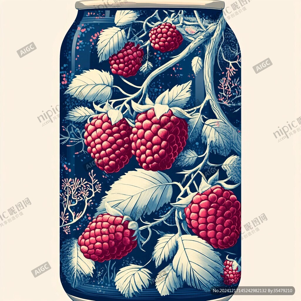 桑葚汁包裝插畫