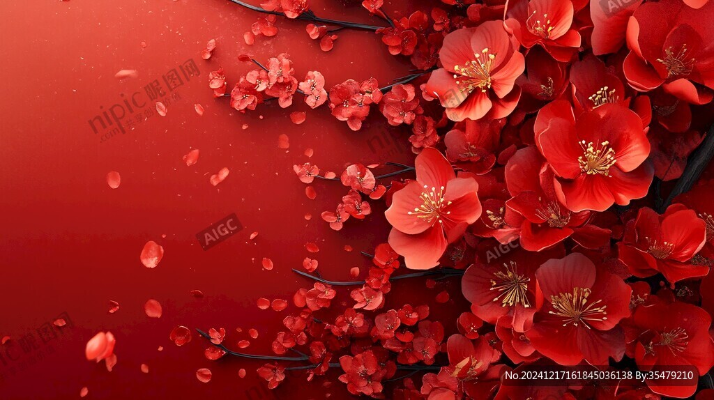 簡(jiǎn)紅大氣花朵