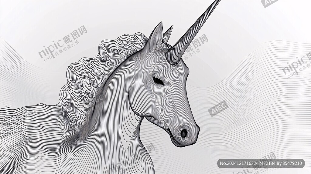 簡約獨角獸插畫