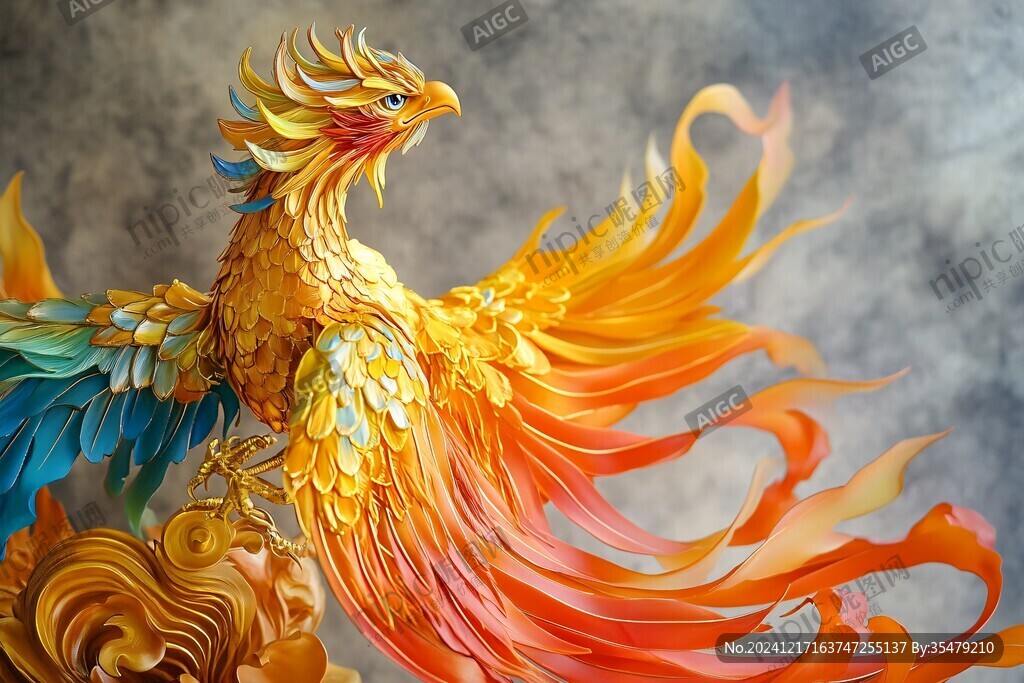 立體質(zhì)感鳳凰